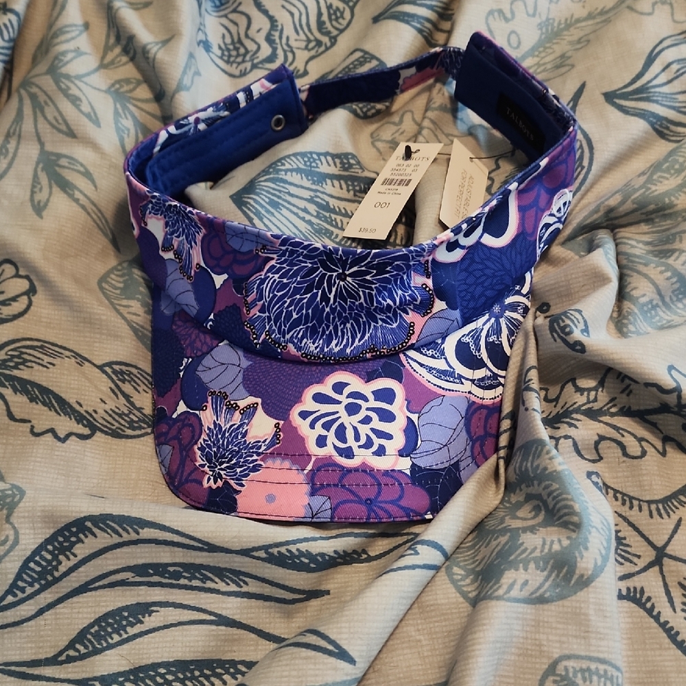 Talbots Purple and Blue Paisley Hat